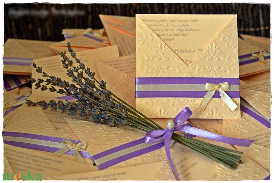 Levendula esküvői meghívó - esküvő - meghívó & kártya - meghívó - Meska.hu