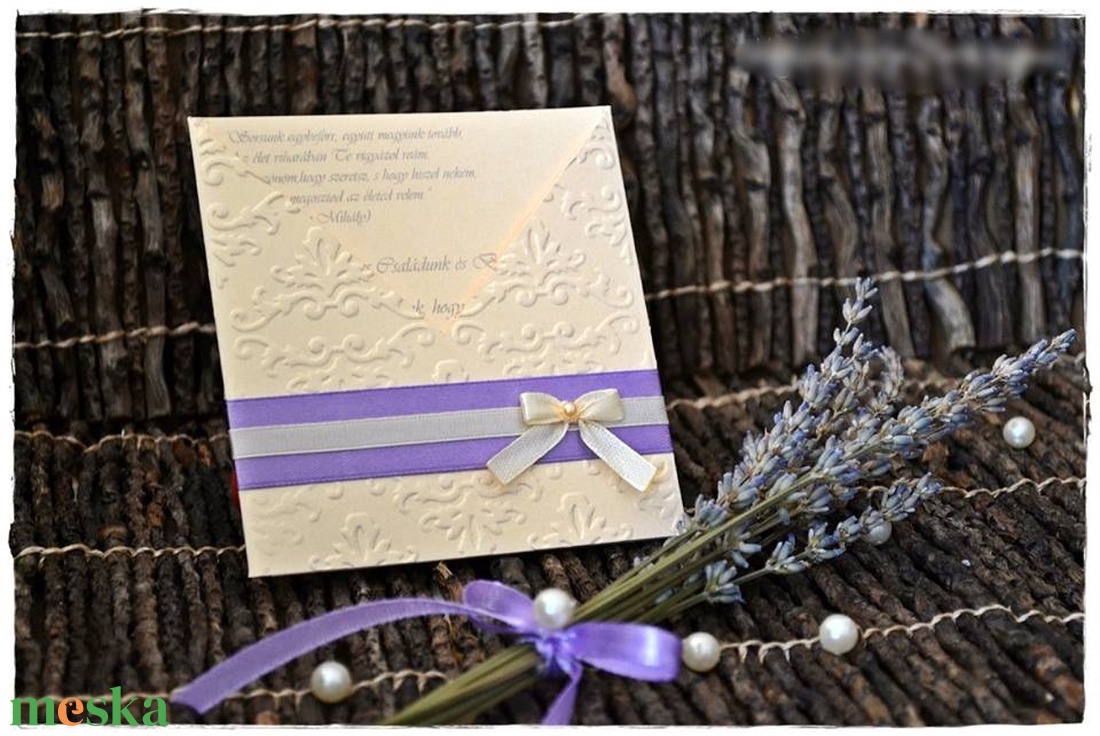 Levendula esküvői meghívó - esküvő - meghívó & kártya - meghívó - Meska.hu