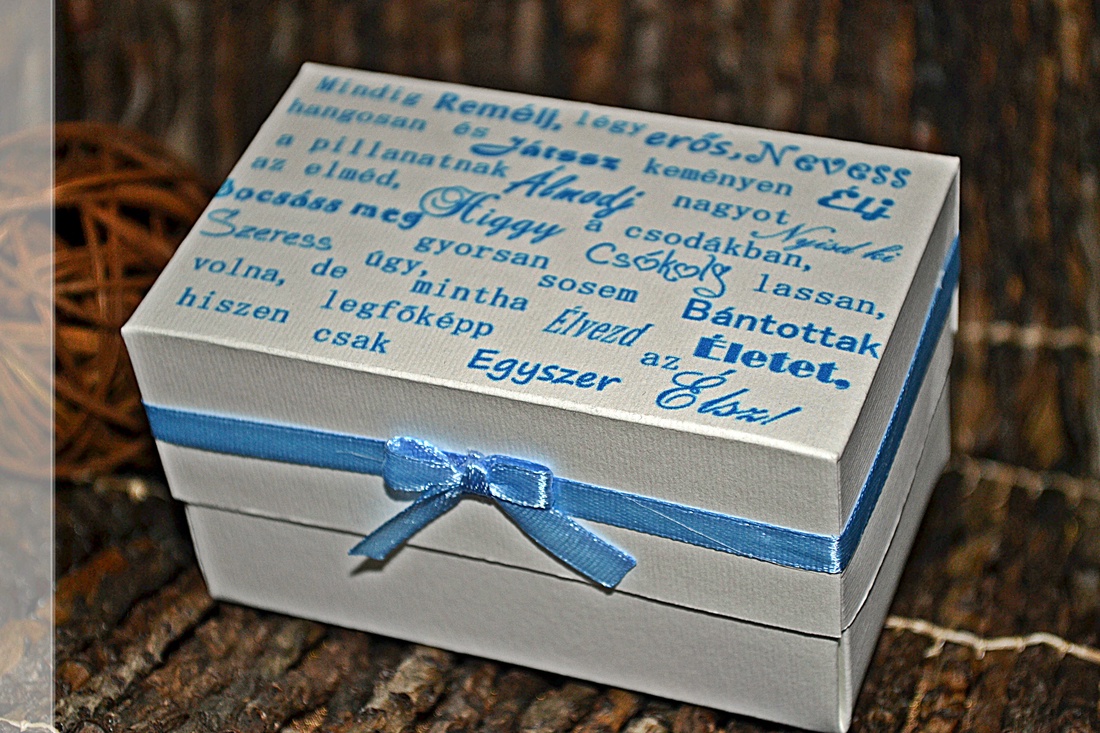 Kék pénzátadó doboz esküvőre, születésnapra -  - Meska.hu