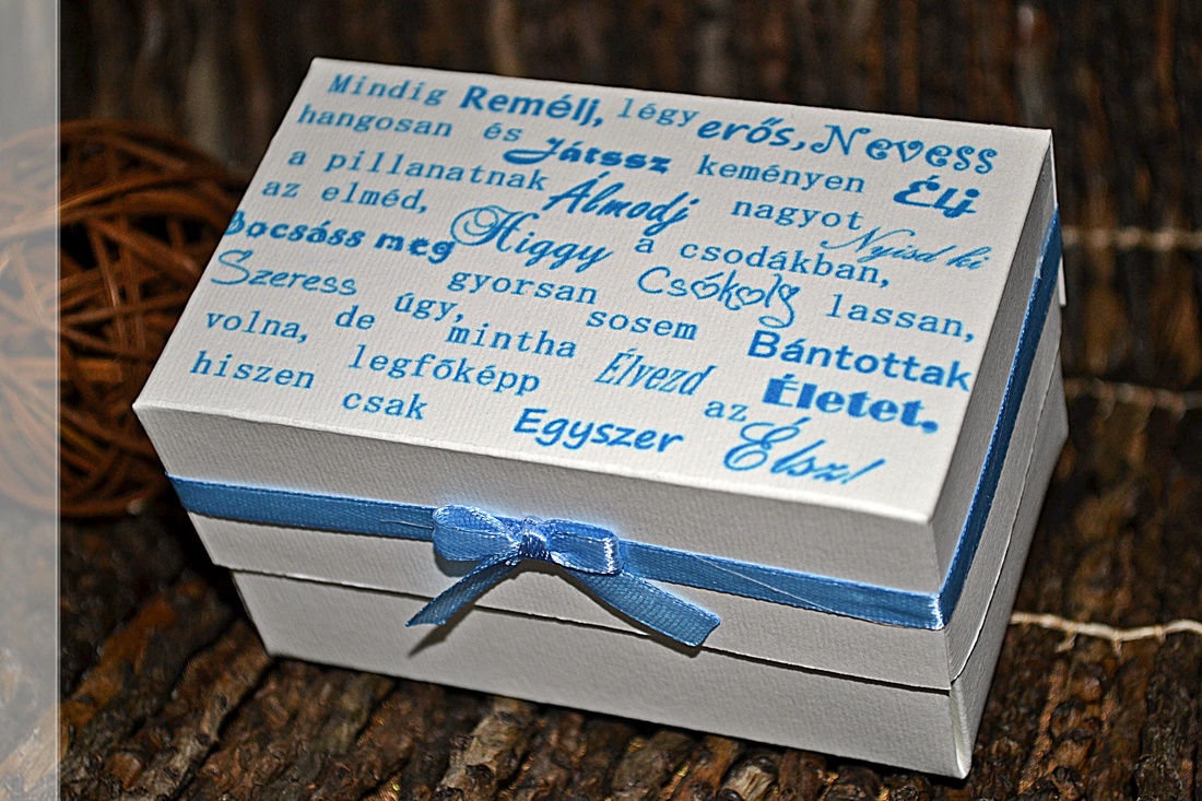 Kék pénzátadó doboz esküvőre, születésnapra -  - Meska.hu