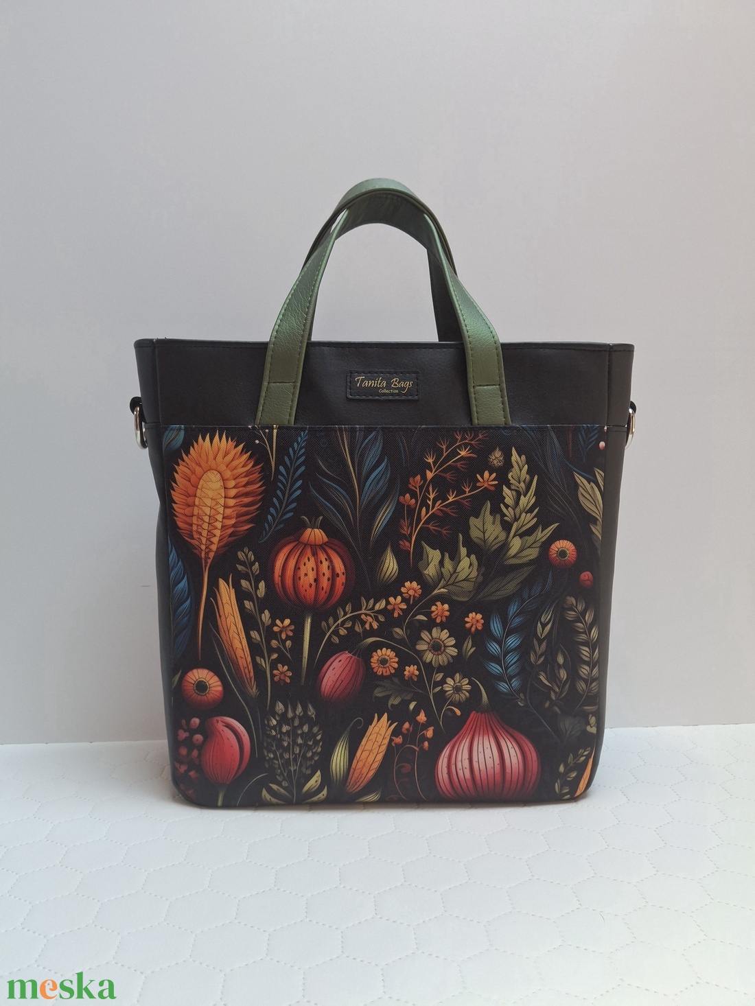 Virág mintás kézi és válltáska - táska & tok - kézitáska & válltáska - vállon átvethető táska - Meska.hu