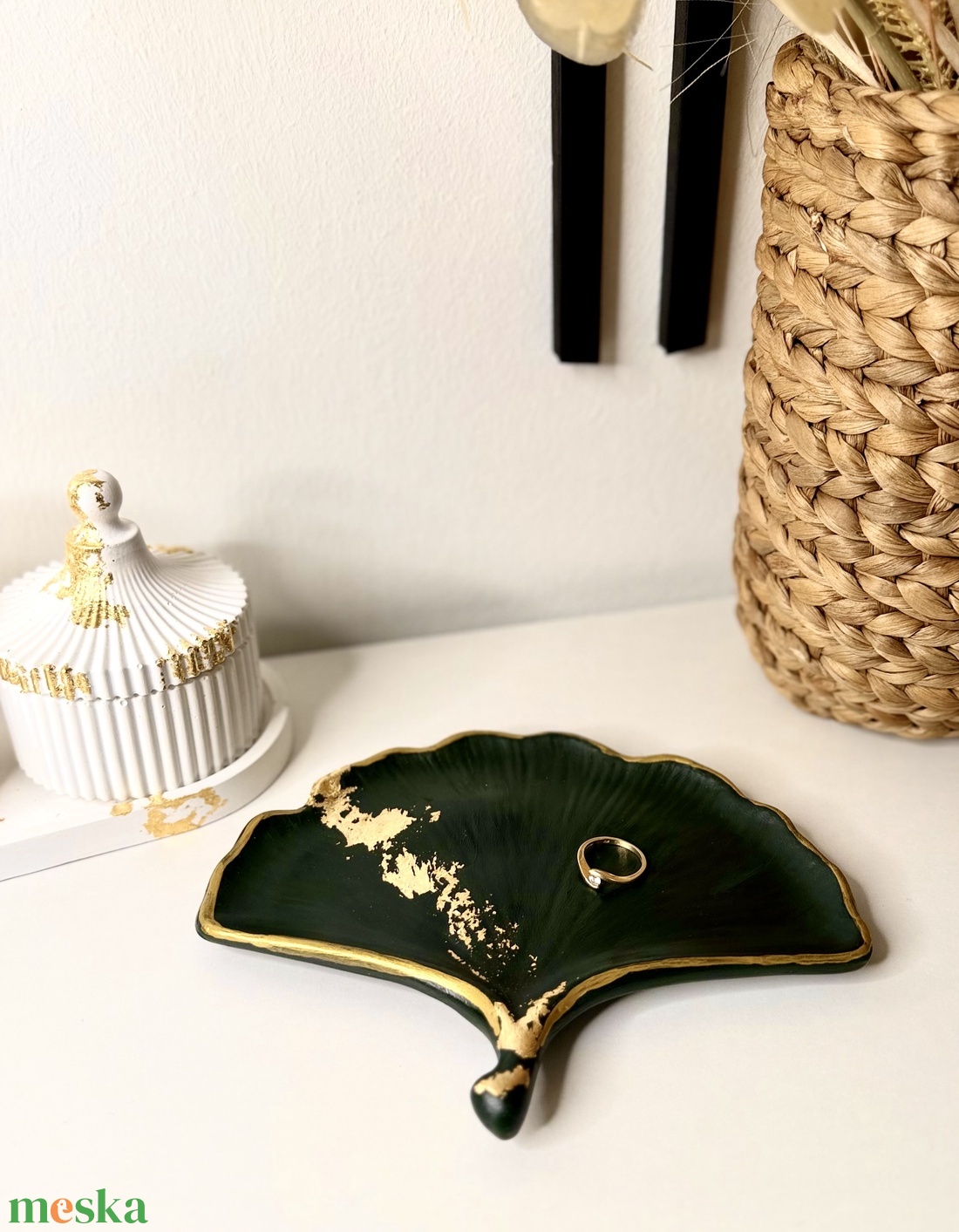 Ginkgo levél tál - otthon & életmód - dekoráció - asztal és polc dekoráció - dekorációs tál, tartó - Meska.hu