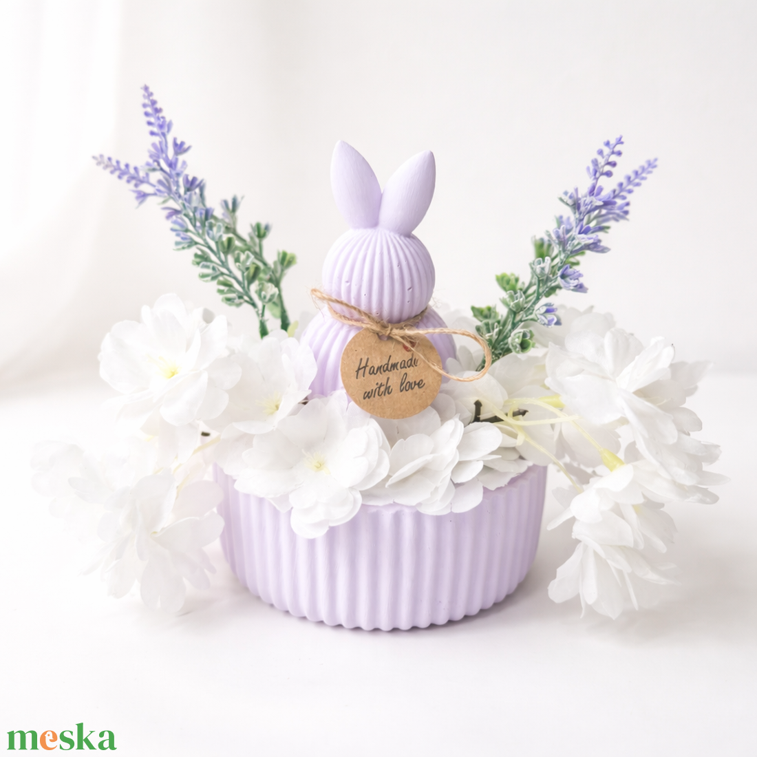 Nyuszis asztaldísz - lila színben - ünnepi díszek, dekorációk - húsvéti díszek és dekorációk - húsvéti asztaldíszek - Meska.hu