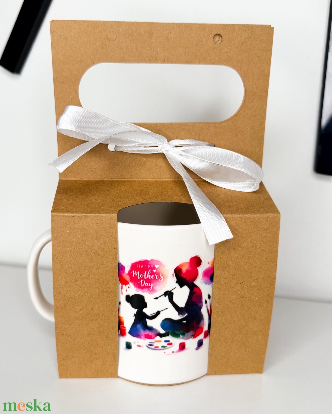 Anyák napi ajándék bögre - Festős anya-gyermek - otthon & életmód - konyhafelszerelés, tálalás - tálalás - bögre & csésze - Meska.hu