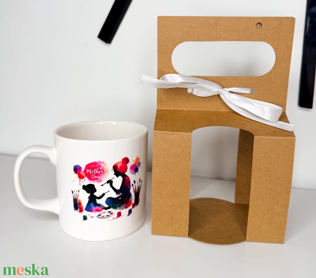 Anyák napi ajándék bögre - Festős anya-gyermek - otthon & életmód - konyhafelszerelés, tálalás - tálalás - bögre & csésze - Meska.hu