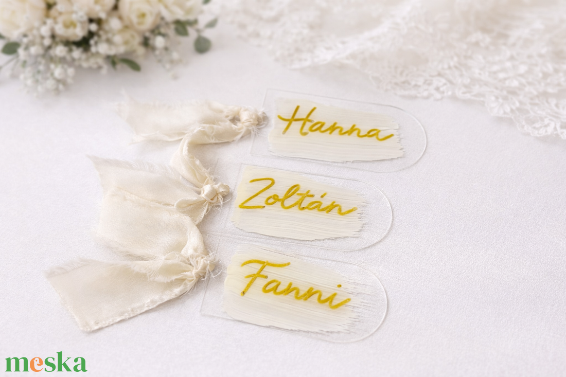 Esküvői plexi névkártya - esküvő - dekoráció - tábla & jelzés - Meska.hu