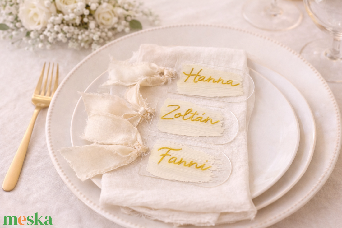 Esküvői plexi névkártya - esküvő - dekoráció - tábla & jelzés - Meska.hu