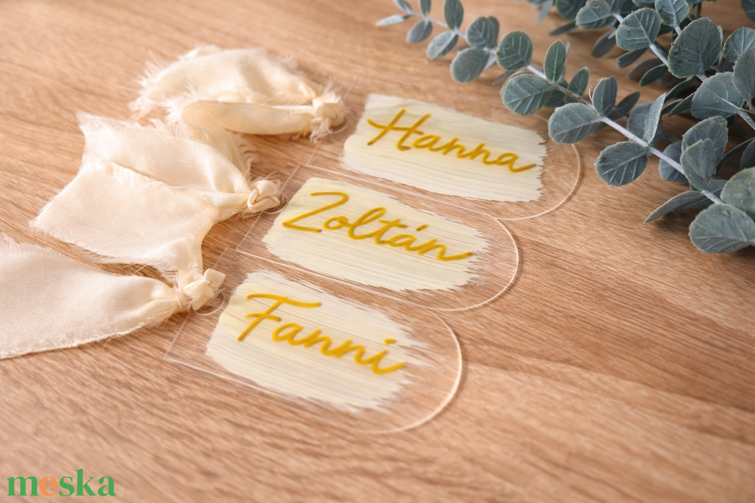 Esküvői plexi névkártya - esküvő - dekoráció - tábla & jelzés - Meska.hu