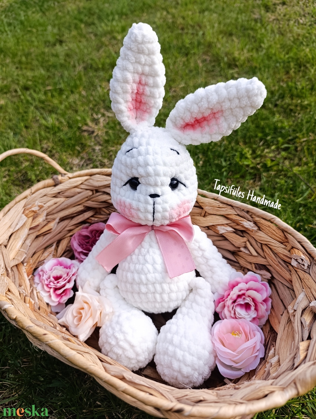 Horgolt plüss nyuszi nyúl amigurumi  - játék & sport - plüssállat & játékfigura - nyuszi - Meska.hu