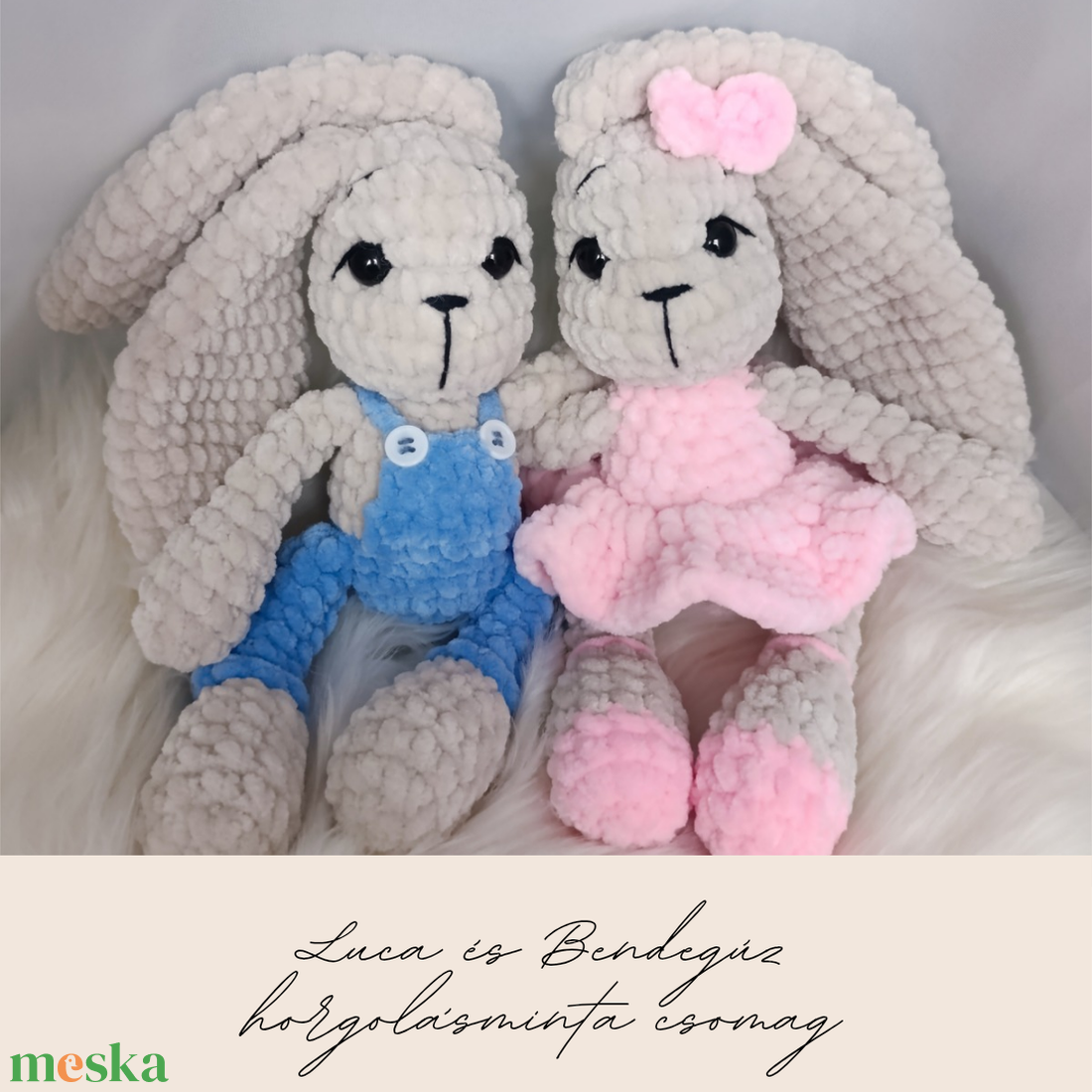 Luca és Bendegúz plüss nyuszi horgolásminta csomag amigurumi - diy (csináld magad) - szabásminta, útmutató - horgolási minta - Meska.hu Luca és Bendegúz plüss nyuszi horgolásminta csomag amigurumi - diy (csináld magad) - szabásminta, útmutató - horgolási minta - Meska.hu