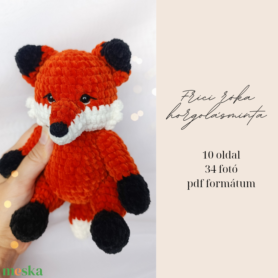 Frici plüss róka horgolásminta amigurumi - diy (csináld magad) - szabásminta, útmutató - horgolási minta - Meska.hu Frici plüss róka horgolásminta amigurumi - diy (csináld magad) - szabásminta, útmutató - horgolási minta - Meska.hu