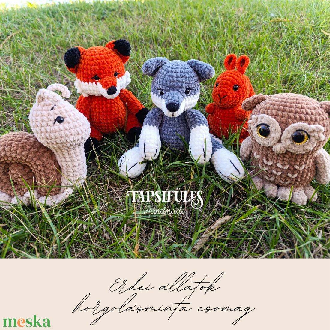 Erdei állatok plüss róka farkas csiga mókus bagoly horgolásminta amigurumi - diy (csináld magad) - szabásminta, útmutató - horgolási minta - Meska.hu Erdei állatok plüss róka farkas csiga mókus bagoly horgolásminta amigurumi - diy (csináld magad) - szabásminta, útmutató - horgolási minta - Meska.hu
