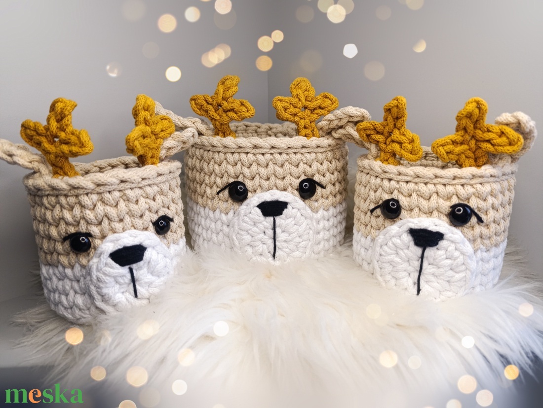 Szarvas tároló kosár horgolásminta - diy (csináld magad) - szabásminta, útmutató - horgolási minta - Meska.hu