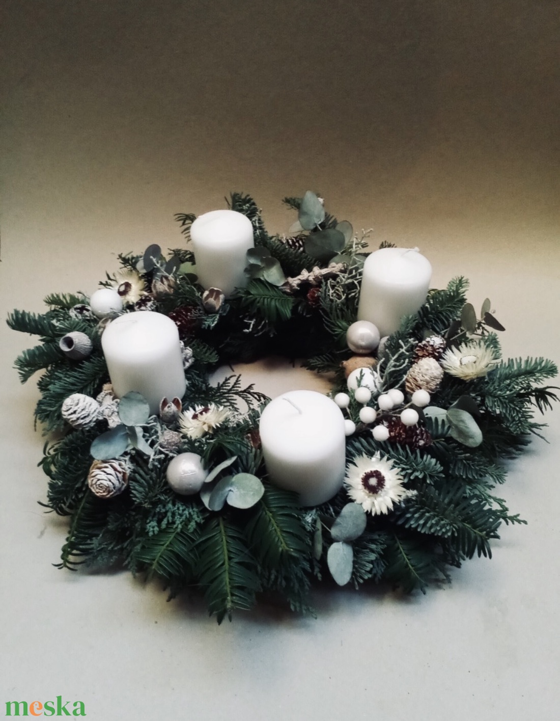 Adventi koszorú örökzöld - karácsony - adventi díszek - adventi koszorú - Meska.hu