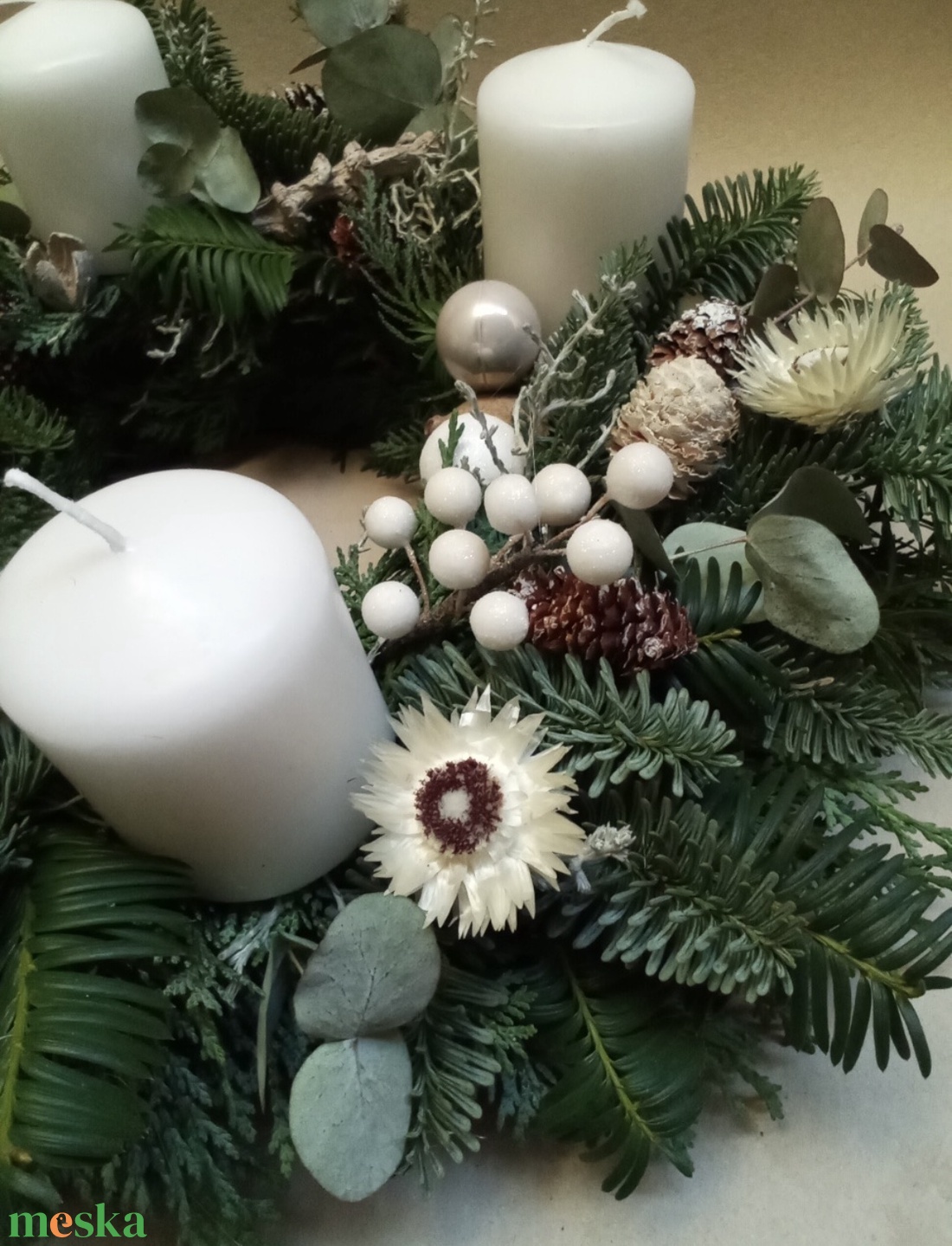 Adventi koszorú örökzöld - karácsony - adventi díszek - adventi koszorú - Meska.hu