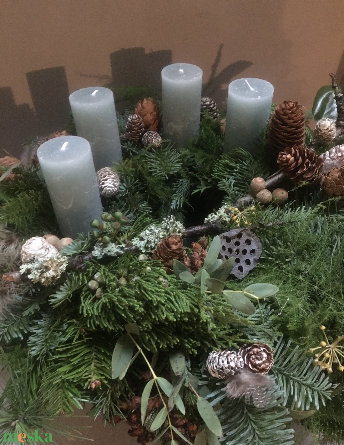 Natúr erdeifenyő adventi koszorú - karácsony - adventi díszek - adventi koszorú - Meska.hu Natúr erdeifenyő adventi koszorú - karácsony - adventi díszek - adventi koszorú - Meska.hu