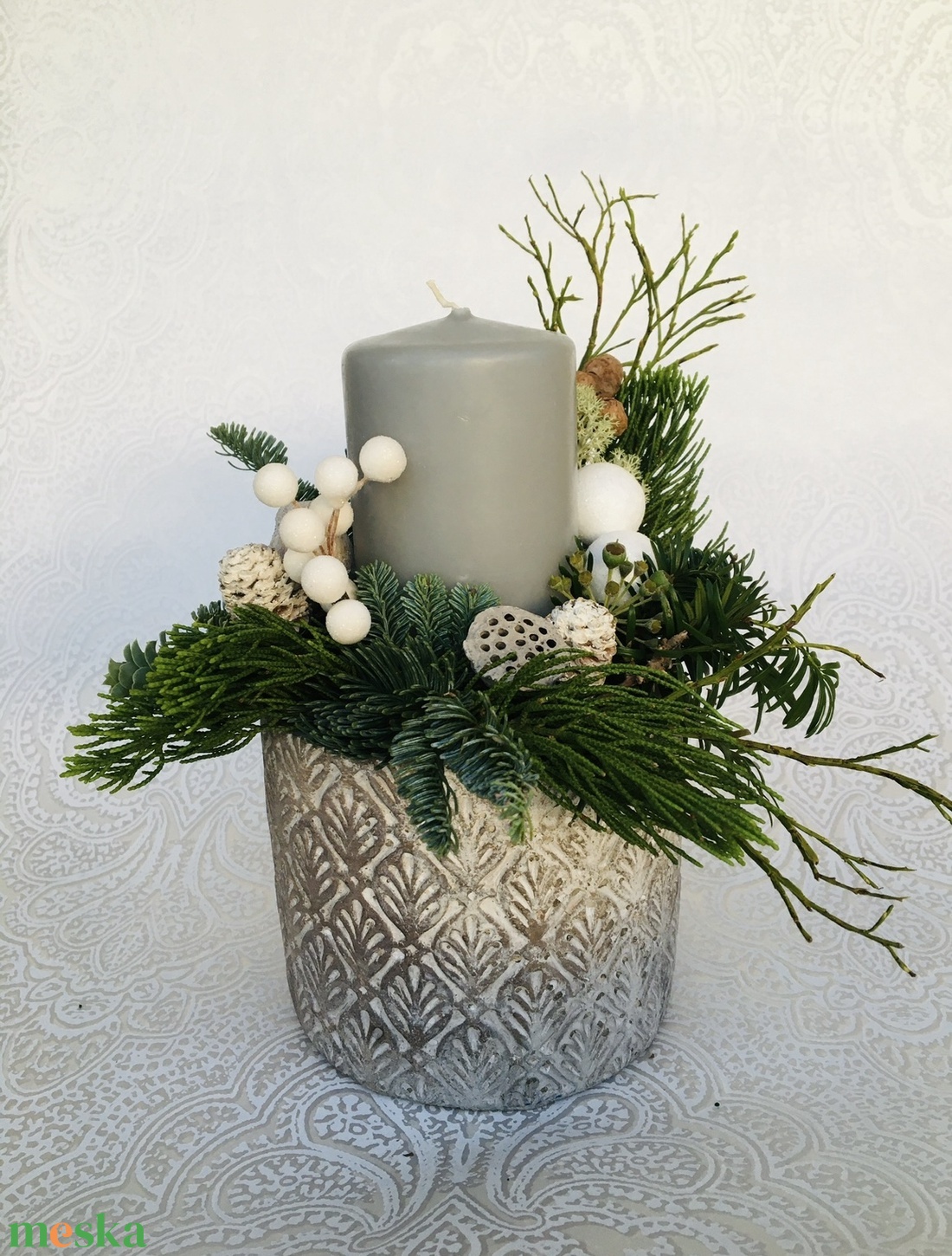 Karácsonyi asztaldísz kerámia - karácsony - karácsonyi lakásdekoráció - ünnepi asztaldekoráció - Meska.hu