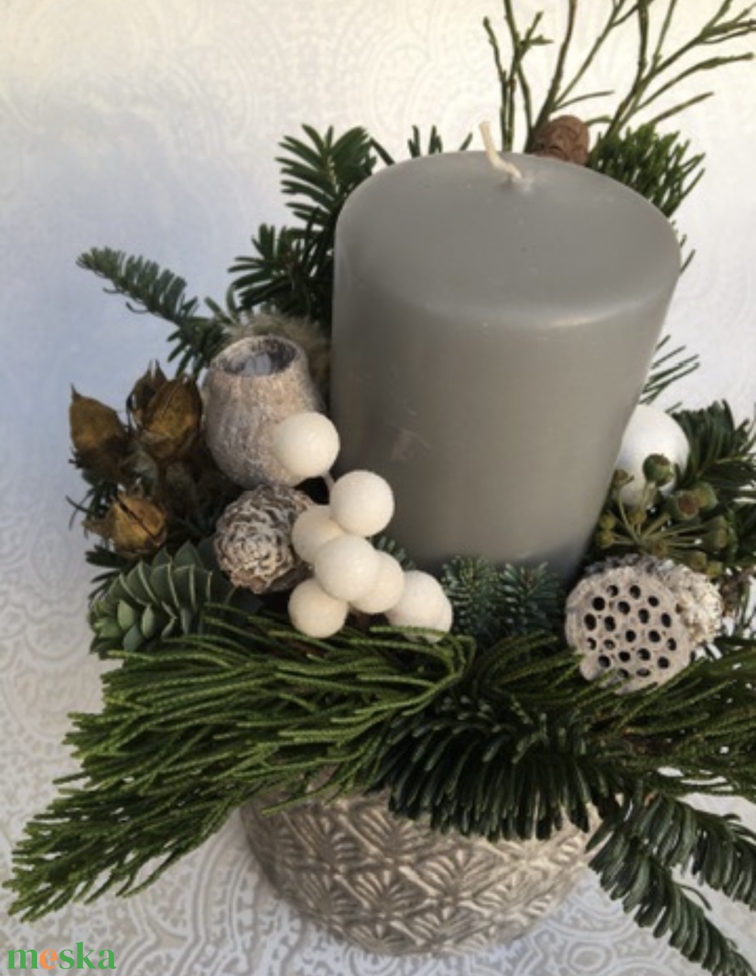 Karácsonyi asztaldísz kerámia - karácsony - karácsonyi lakásdekoráció - ünnepi asztaldekoráció - Meska.hu