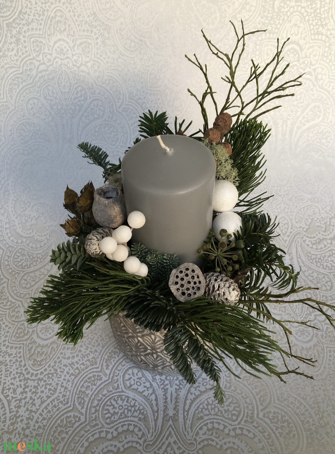 Karácsonyi asztaldísz kerámia - karácsony - karácsonyi lakásdekoráció - ünnepi asztaldekoráció - Meska.hu