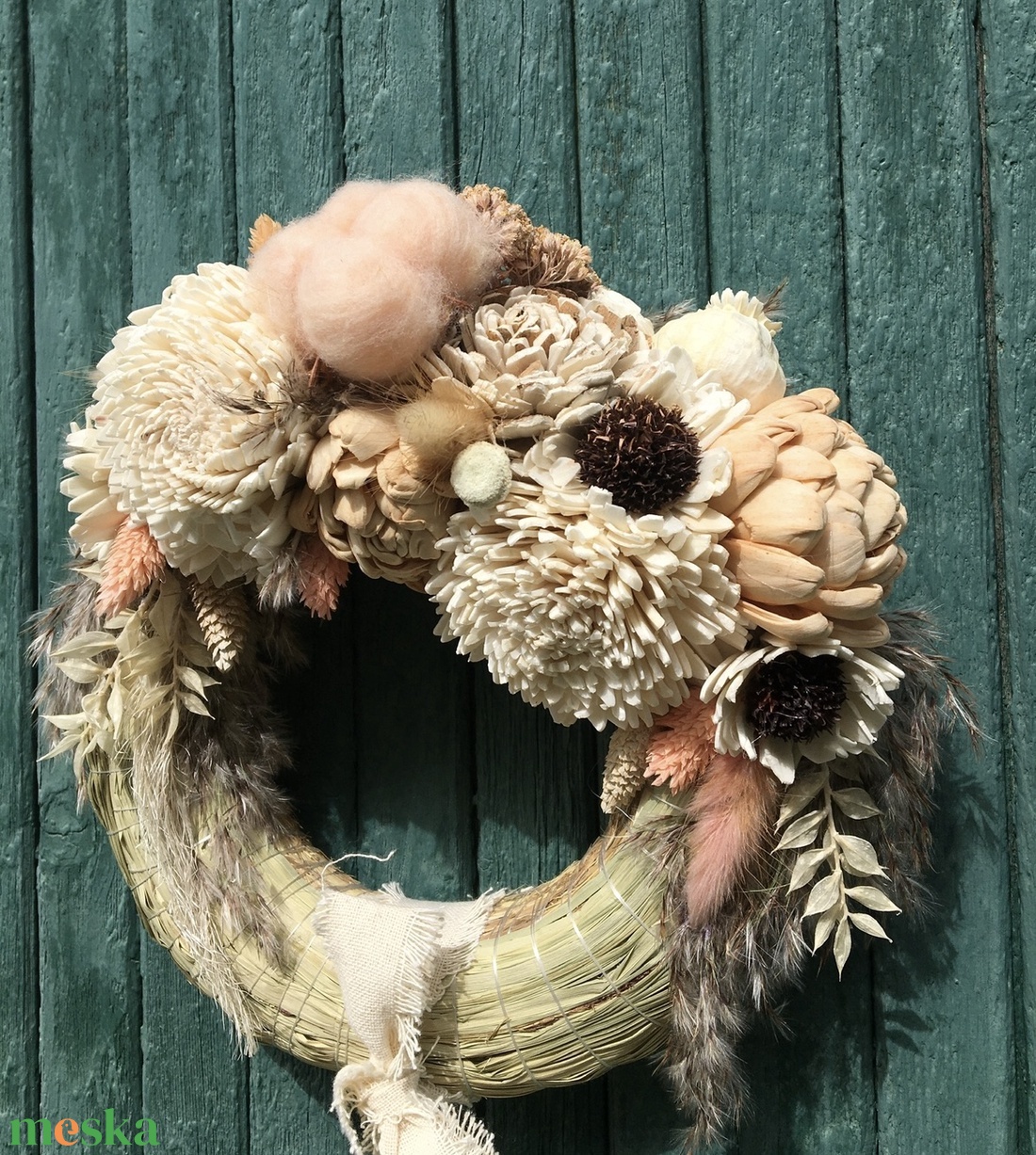 Ajtódísz, virág koszorú - otthon & életmód - dekoráció - ajtó- és ablak dekoráció - ajtódísz & kopogtató - Meska.hu