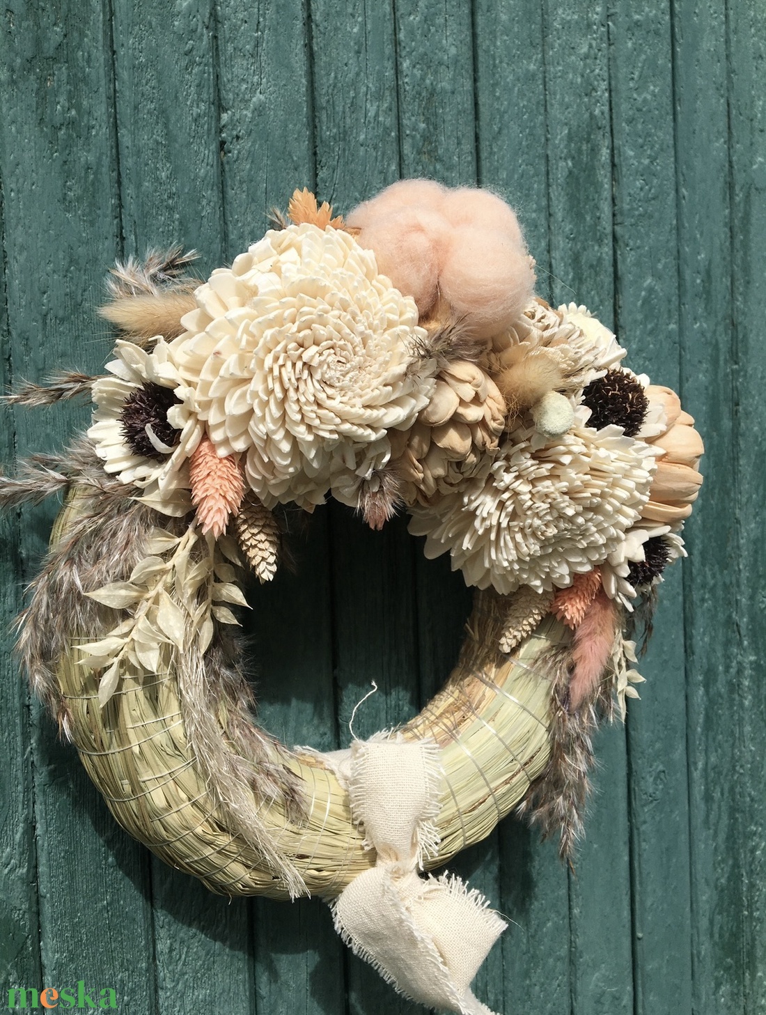 Ajtódísz, virág koszorú - otthon & életmód - dekoráció - ajtó- és ablak dekoráció - ajtódísz & kopogtató - Meska.hu