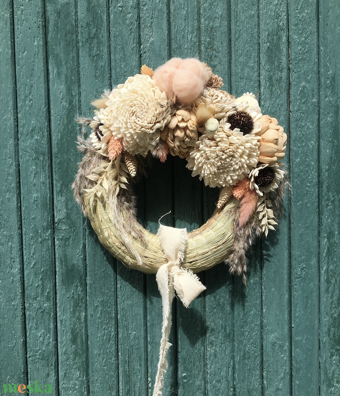 Ajtódísz, virág koszorú - otthon & életmód - dekoráció - ajtó- és ablak dekoráció - ajtódísz & kopogtató - Meska.hu