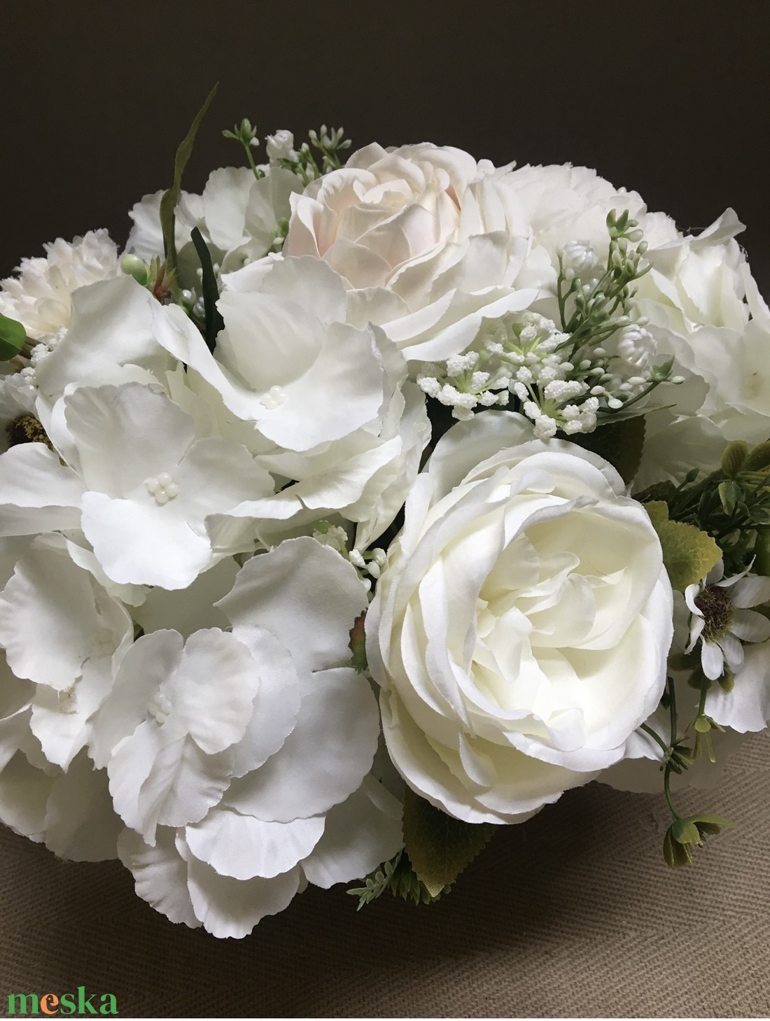 Fehér virág asztaldísz, virágdísz - otthon & életmód - dekoráció - Meska.hu