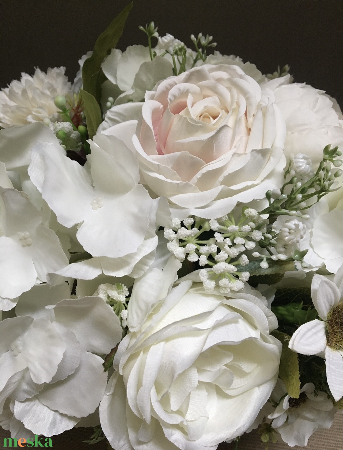 Fehér virág asztaldísz, virágdísz - otthon & életmód - dekoráció - Meska.hu