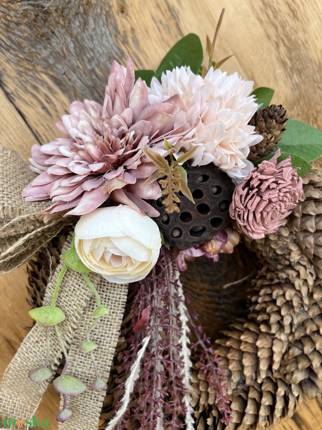 Toboz sírdísz, koszorú , 25 cm. - otthon & életmód - vallás - temetkezési tárgy - sírdísz, kegyeleti dísz - Meska.hu Toboz sírdísz, koszorú , 25 cm. - otthon & életmód - vallás - temetkezési tárgy - sírdísz, kegyeleti dísz - Meska.hu