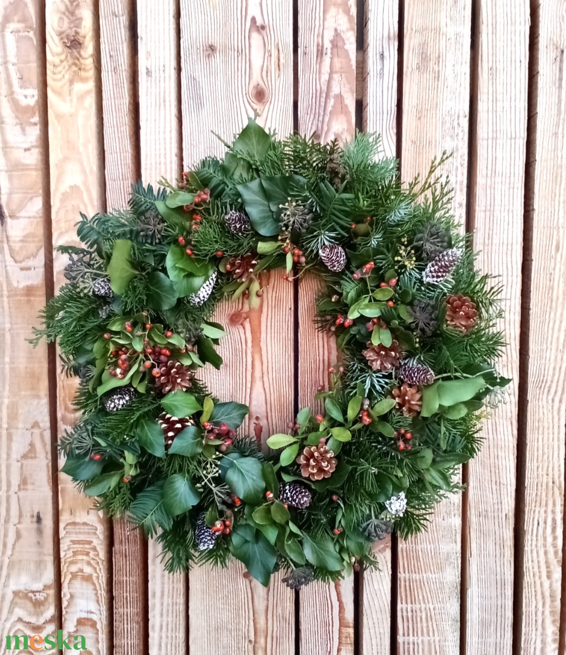Hagyományos karácsonyi, ünnepi ajtódísz, koszorú - karácsony - karácsonyi lakásdekoráció - karácsonyi ajtódíszek - Meska.hu