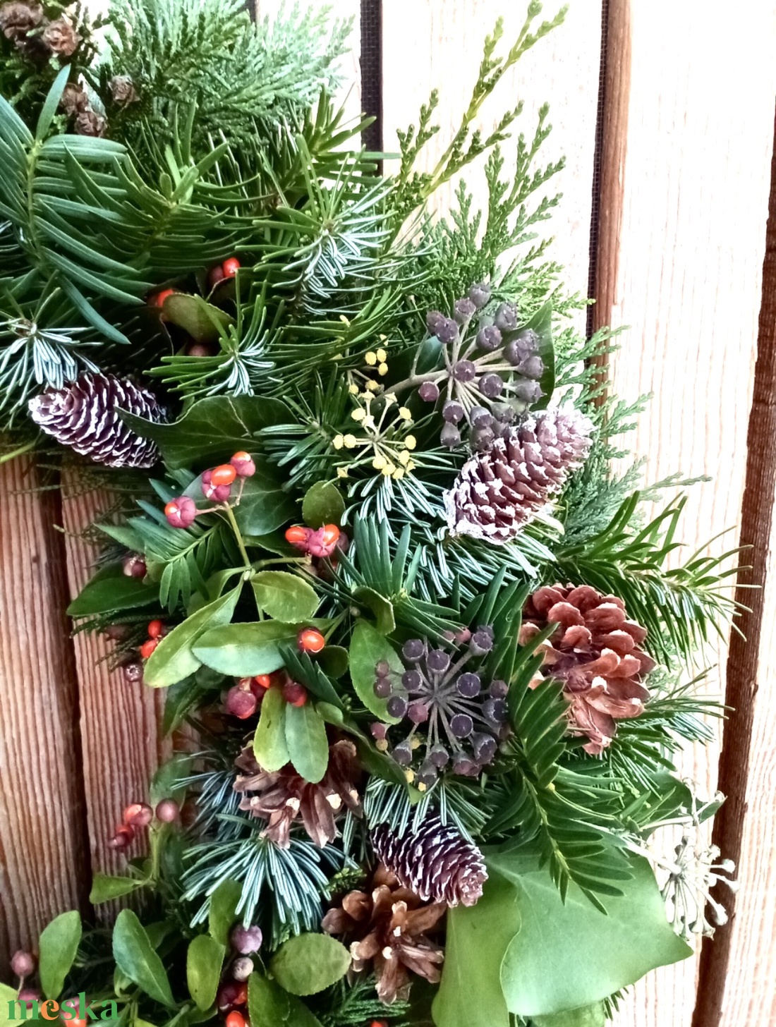 Hagyományos karácsonyi, ünnepi ajtódísz, koszorú - karácsony - karácsonyi lakásdekoráció - karácsonyi ajtódíszek - Meska.hu