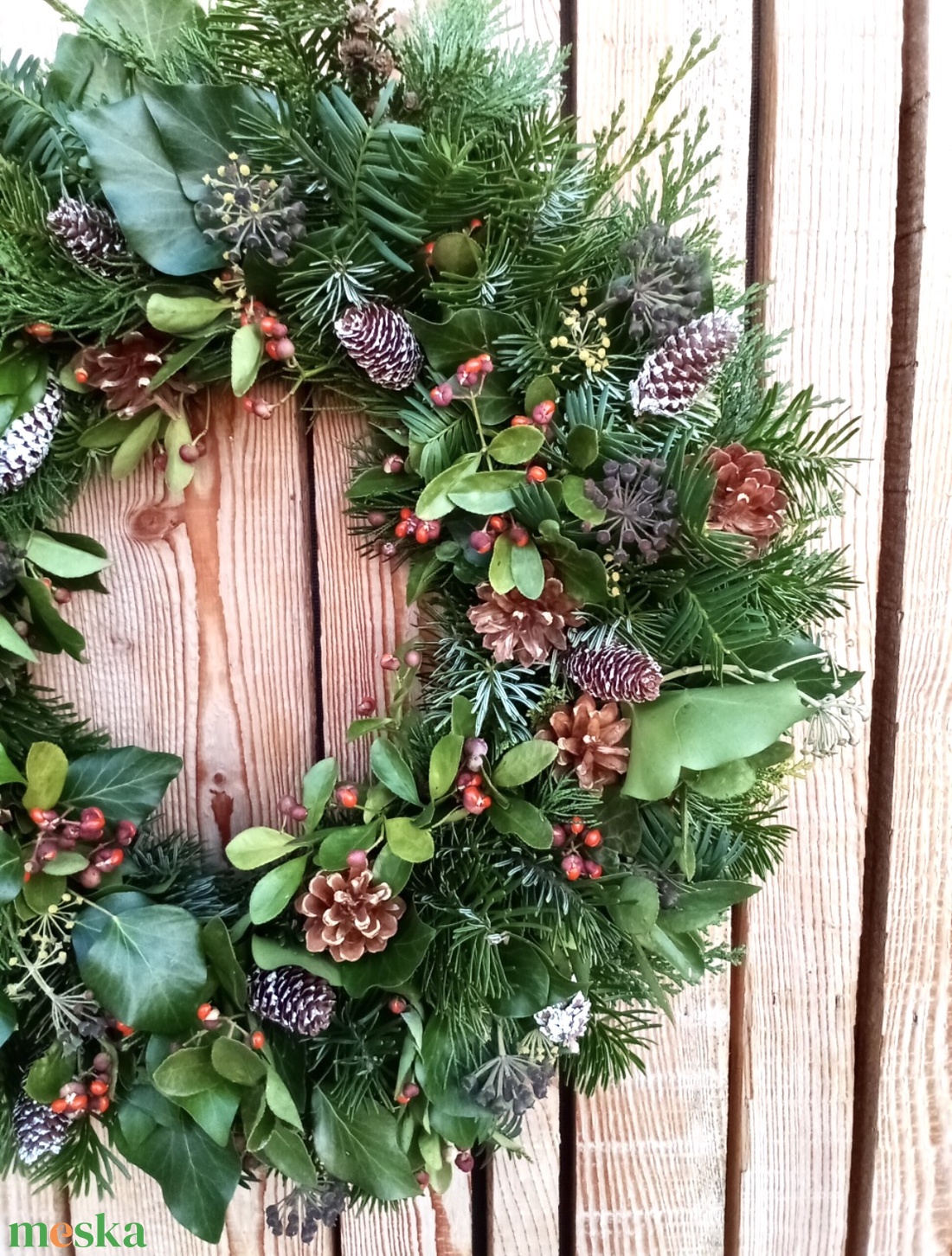 Hagyományos karácsonyi, ünnepi ajtódísz, koszorú - karácsony - karácsonyi lakásdekoráció - karácsonyi ajtódíszek - Meska.hu