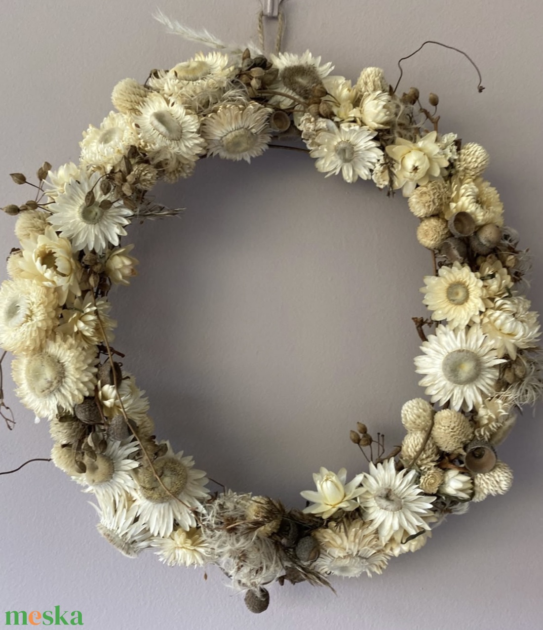 Szárazvirág koszorú - otthon & életmód - dekoráció - ajtó- és ablak dekoráció - ajtódísz & kopogtató - Meska.hu