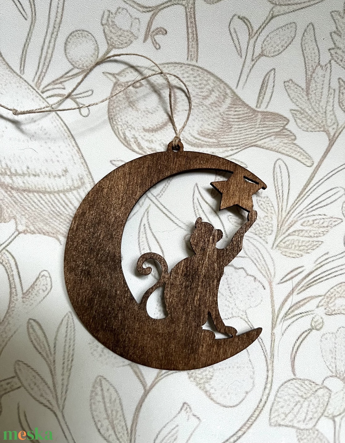 Macskás fadísz - kellékek & szerszámok - dekorációs kellékek - figurák - Meska.hu