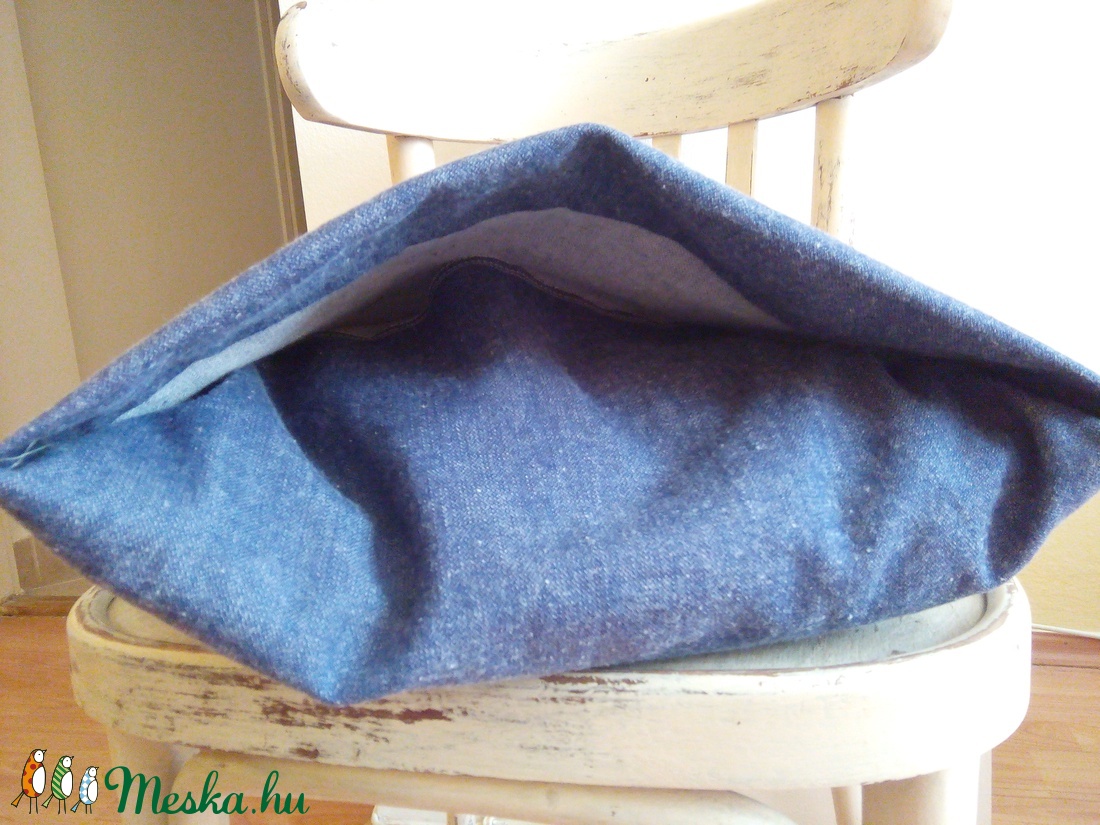 Sárközi díszítő elemmel festett farmer díszpárna -  - Meska.hu