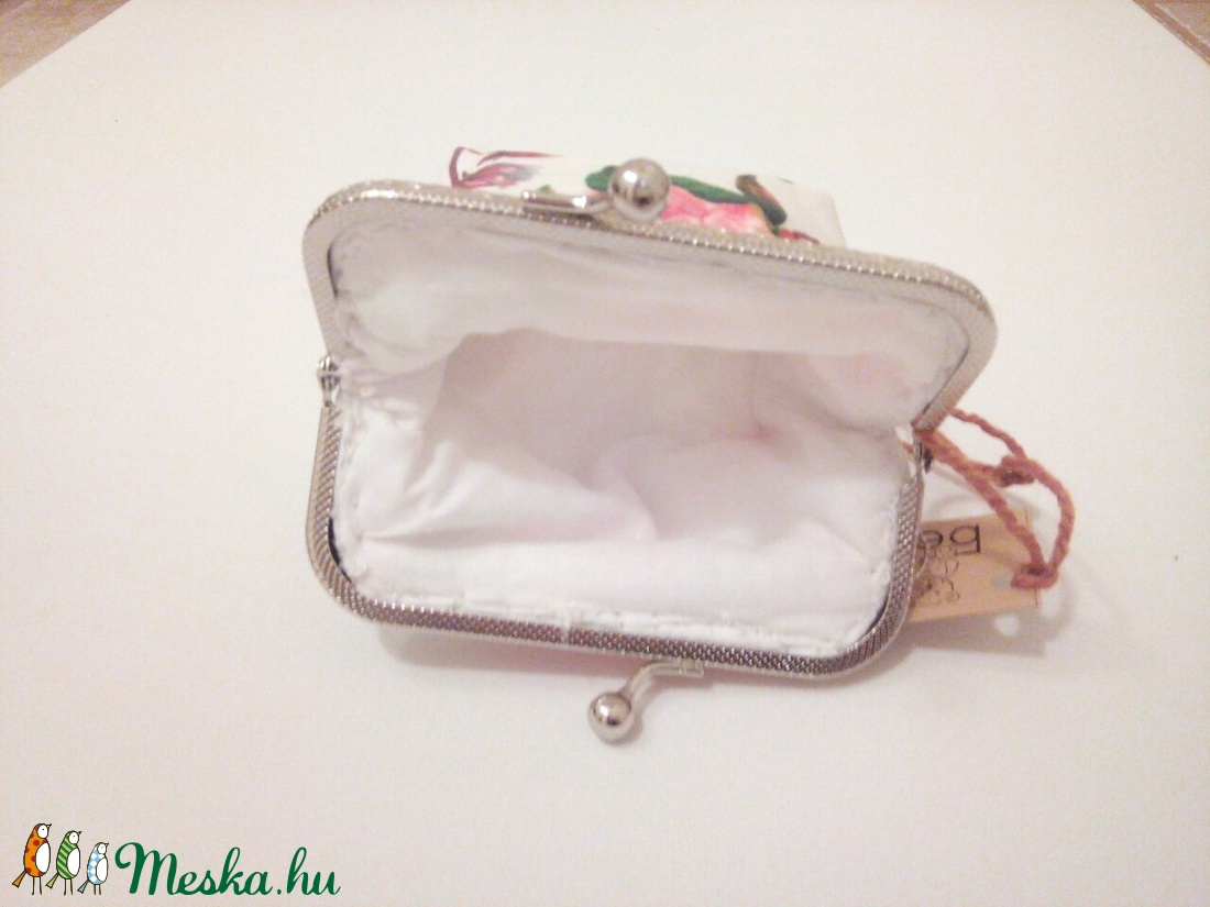 Virágos, madárka mintás pénztárca  - táska & tok - pénztárca & más tok - aprópénztartó - Meska.hu