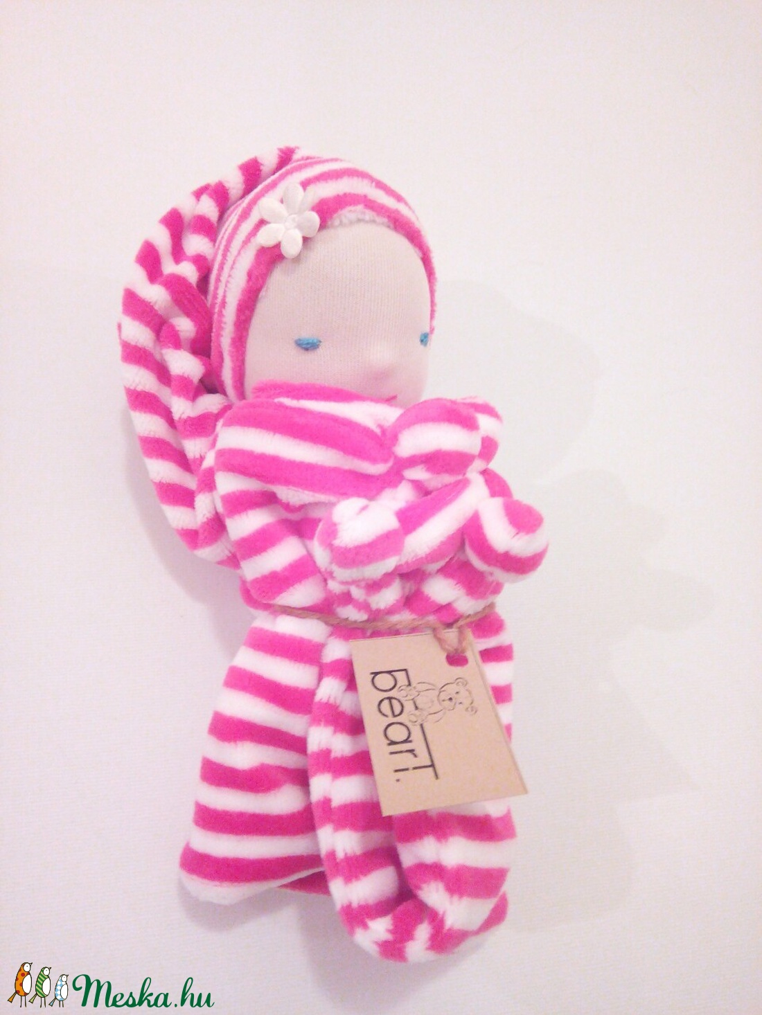 Rózsaszín-fehér csíkos alvóka -  - Meska.hu