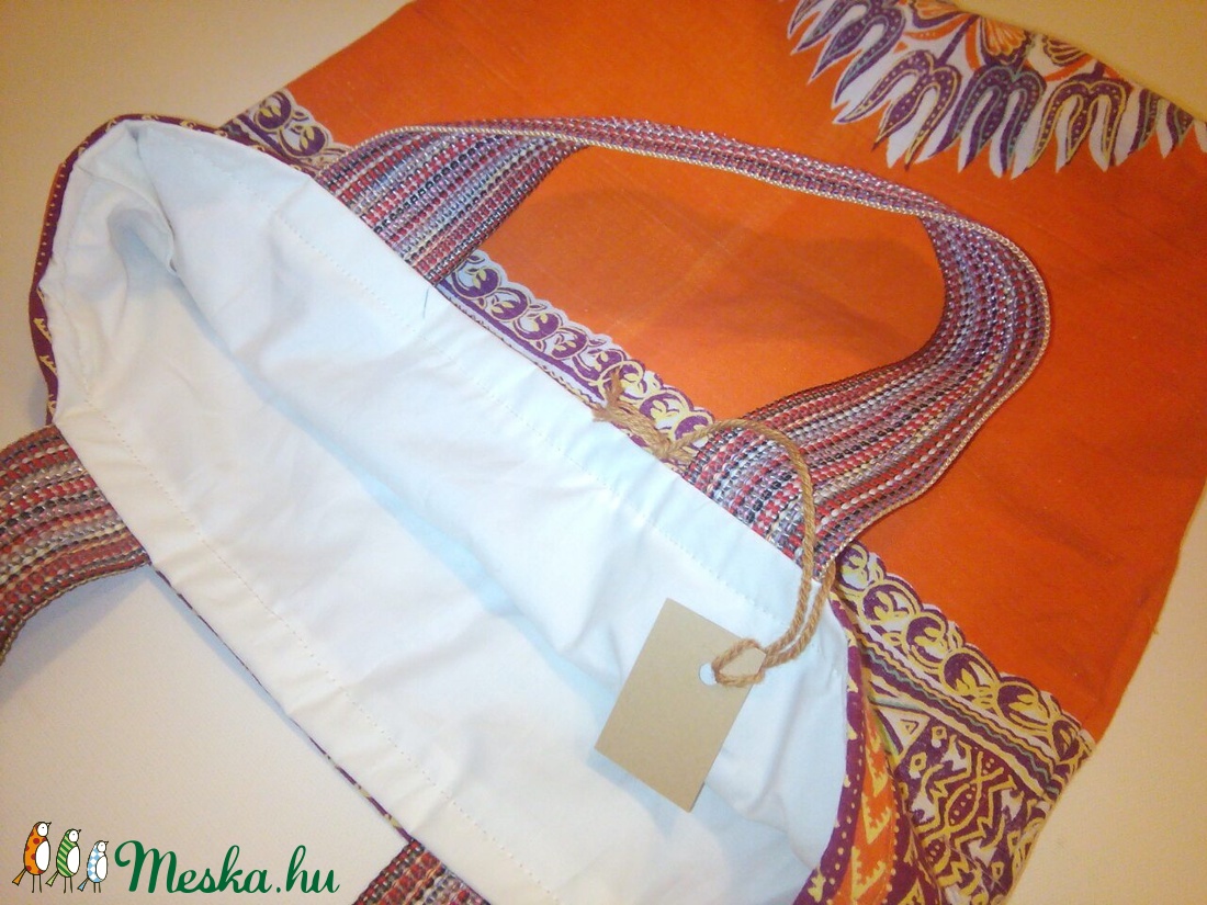 Narancs színű mintás szatyor -  - Meska.hu