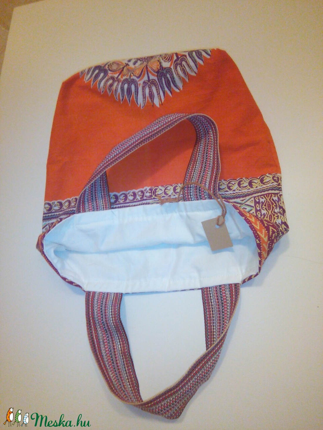 Narancs színű mintás szatyor -  - Meska.hu