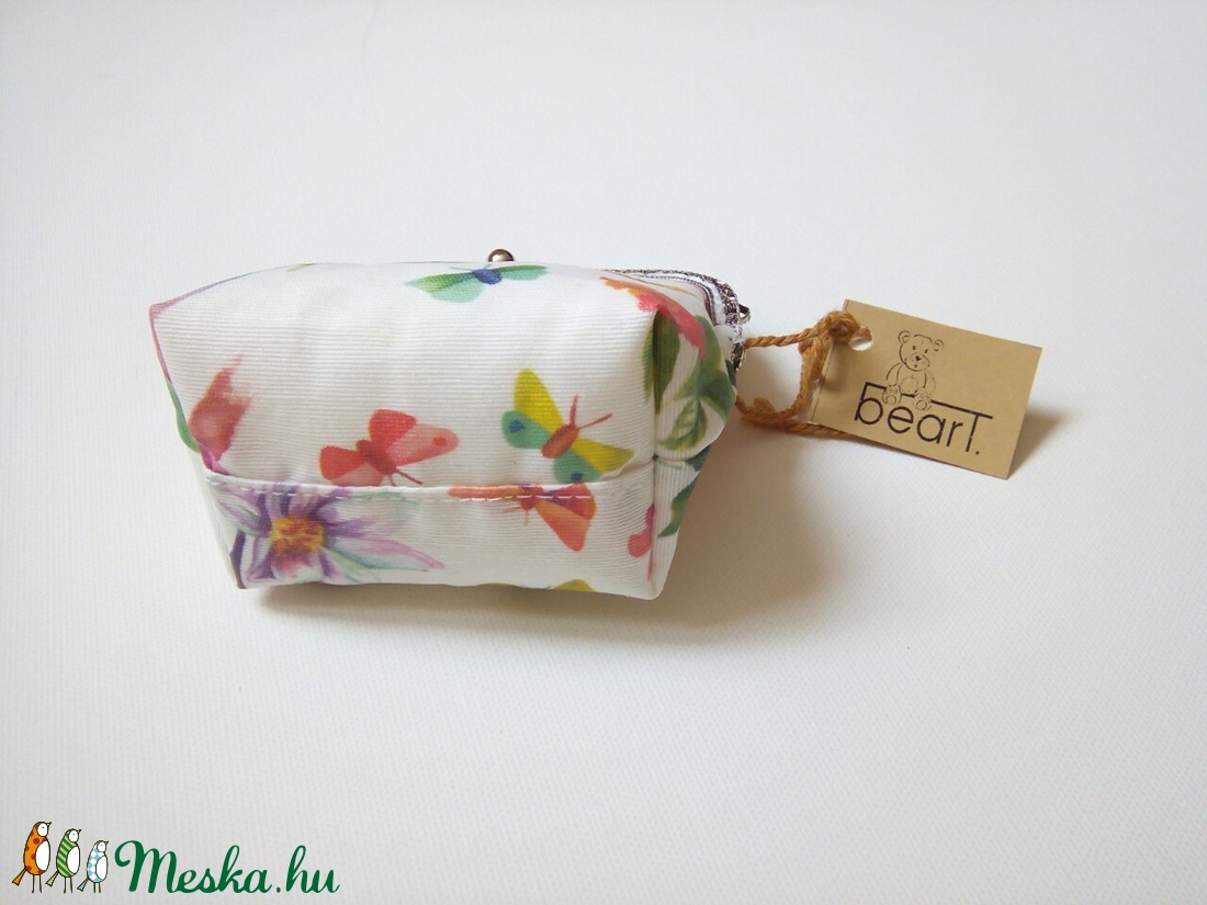 Virágos, madárka mintás pénztárca  - táska & tok - pénztárca & más tok - aprópénztartó - Meska.hu