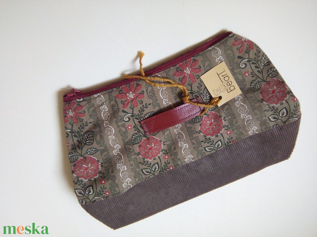  Bársony és virágmintás neszesszer  - táska & tok - neszesszer - Meska.hu