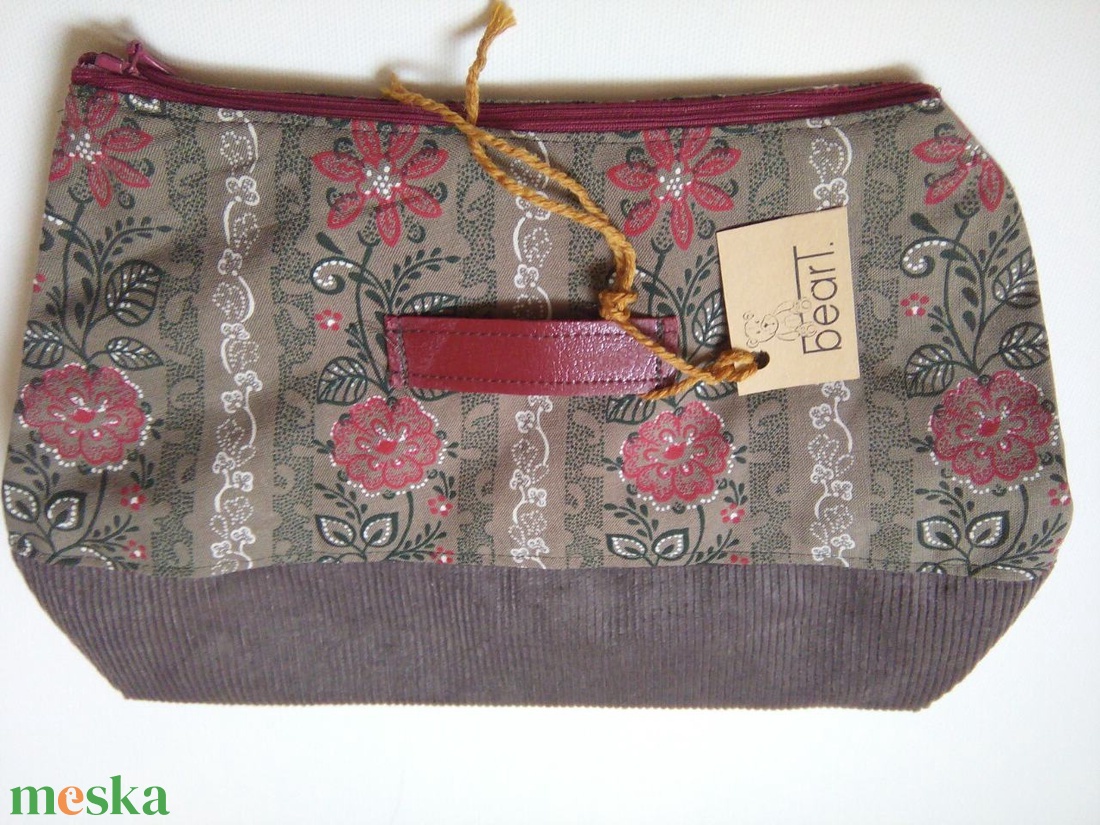  Bársony és virágmintás neszesszer  - táska & tok - neszesszer - Meska.hu