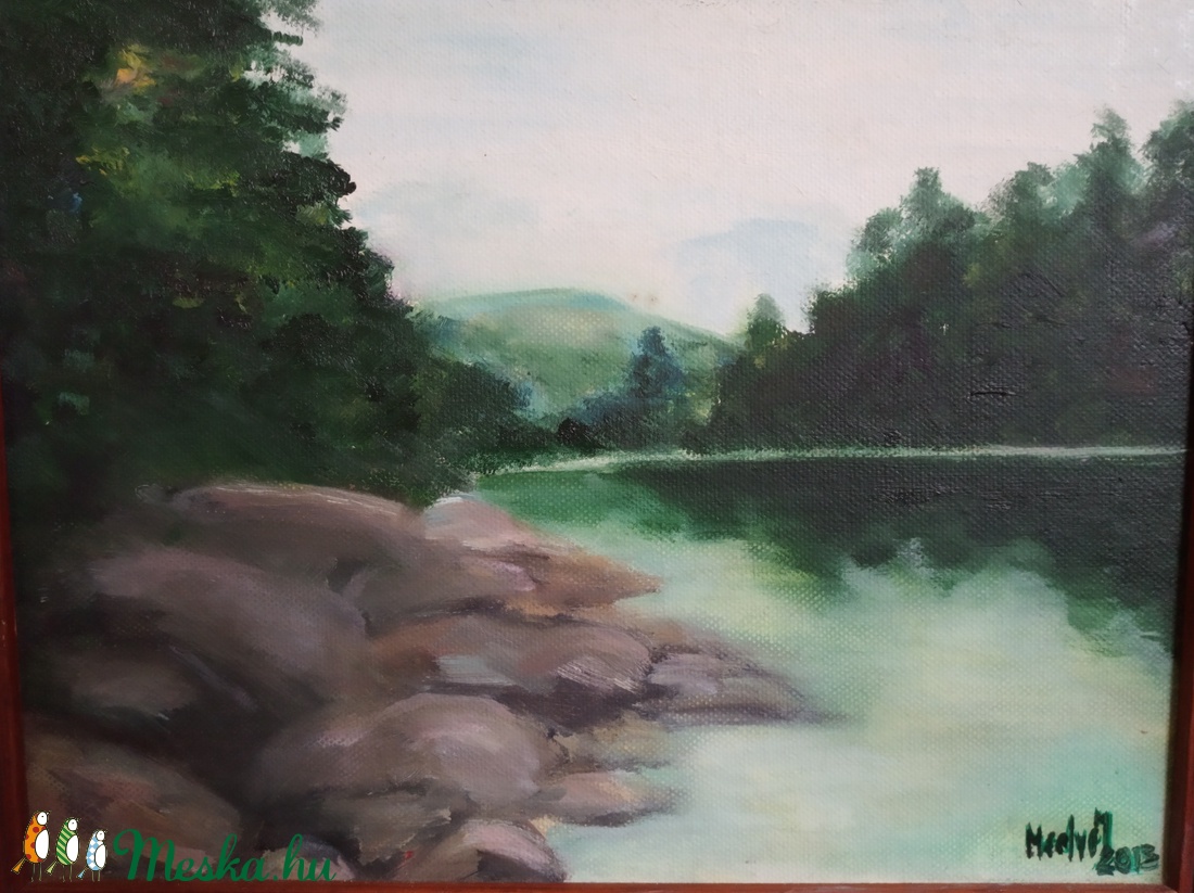 Tájkép /hegyekkel - művészet - festmény - olajfestmény - Meska.hu