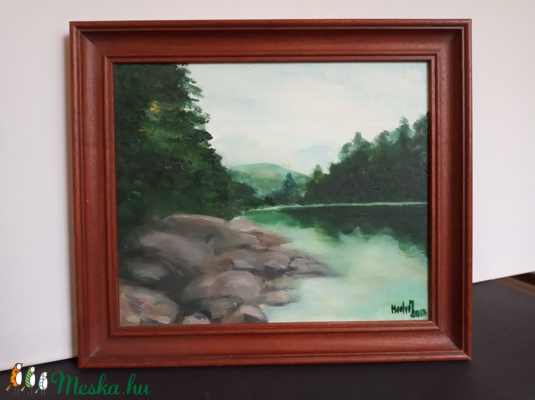 Tájkép /hegyekkel - művészet - festmény - olajfestmény - Meska.hu