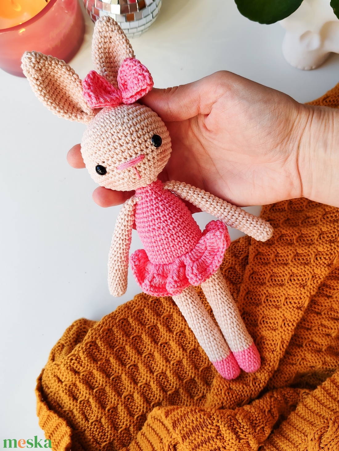 Horgolt balerina nyuszi  - játék & sport - plüssállat & játékfigura - nyuszi - Meska.hu