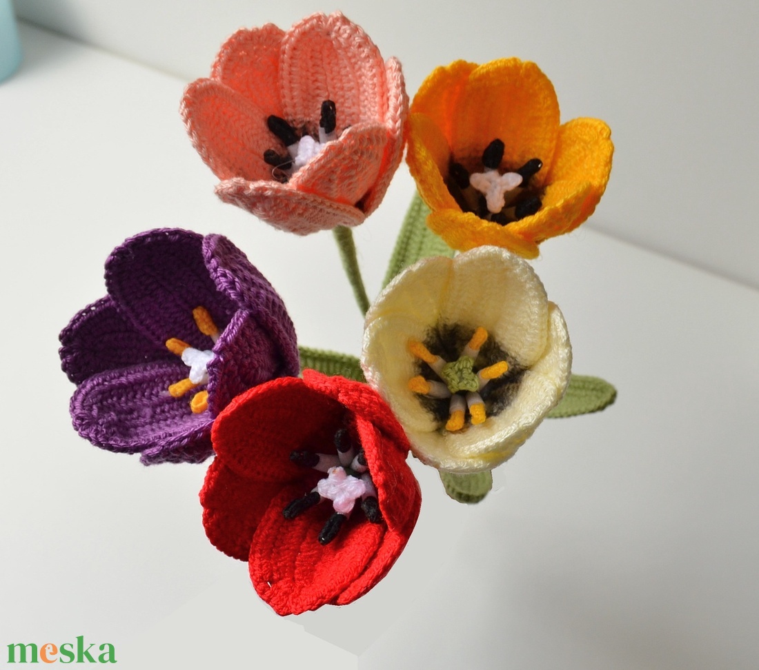 Horgolt, kézműves tulipán - otthon & életmód - dekoráció - virágdísz és tartó - csokor & virágdísz - Meska.hu Horgolt, kézműves tulipán - otthon & életmód - dekoráció - virágdísz és tartó - csokor & virágdísz - Meska.hu