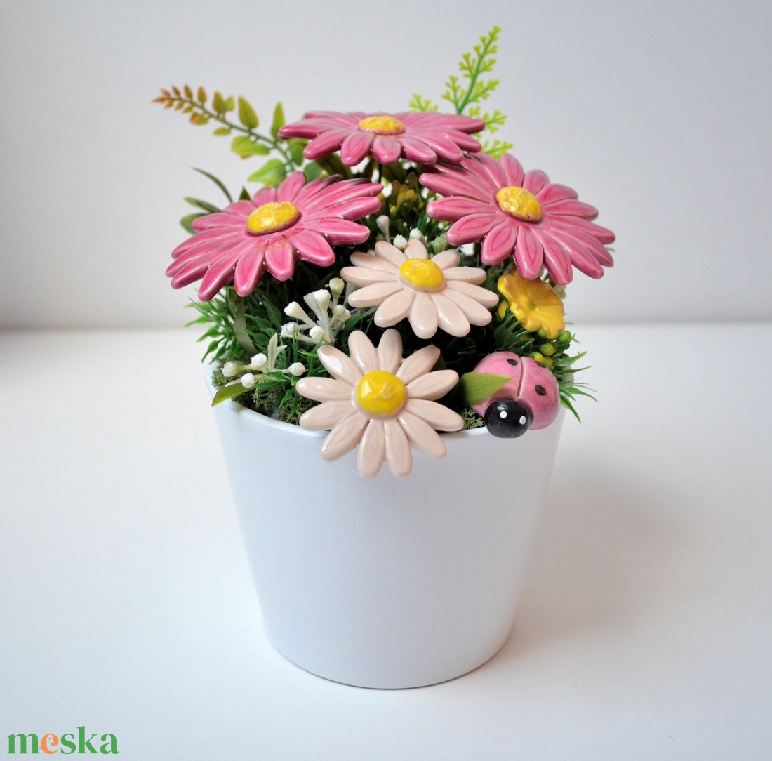 Kerámia virágcsokor kaspóban, margaréta - otthon & életmód - dekoráció - virágdísz és tartó - csokor & virágdísz - Meska.hu Kerámia virágcsokor kaspóban, margaréta - otthon & életmód - dekoráció - virágdísz és tartó - csokor & virágdísz - Meska.hu