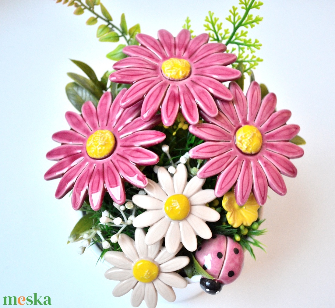 Kerámia virágcsokor kaspóban, margaréta - otthon & életmód - dekoráció - virágdísz és tartó - csokor & virágdísz - Meska.hu Kerámia virágcsokor kaspóban, margaréta - otthon & életmód - dekoráció - virágdísz és tartó - csokor & virágdísz - Meska.hu