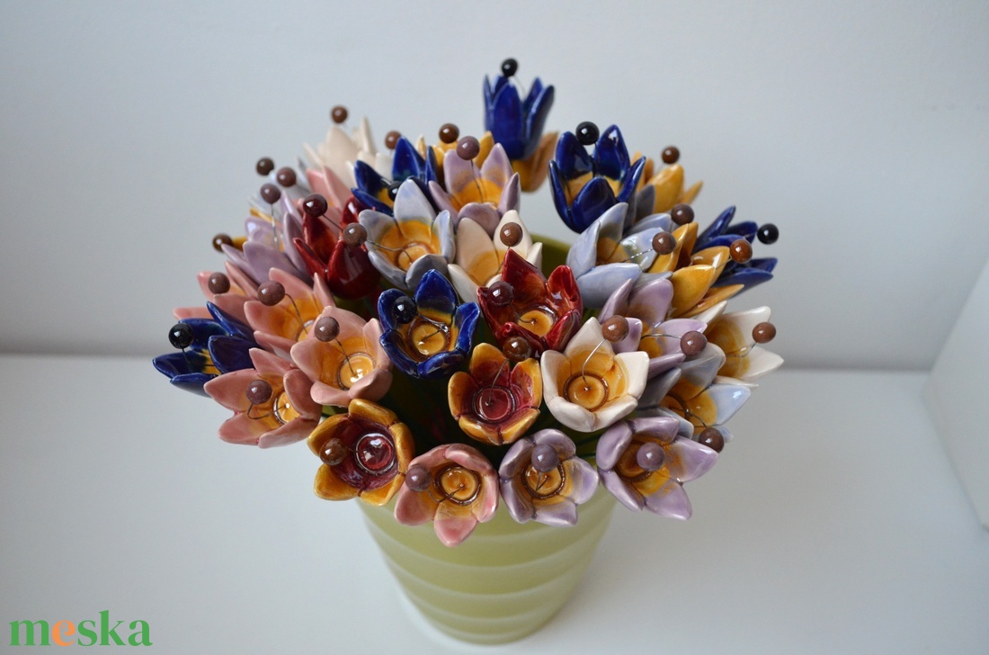 Tulipán, kerámia virág - otthon & életmód - virágdekoráció - virágok - szálas virág - Meska.hu