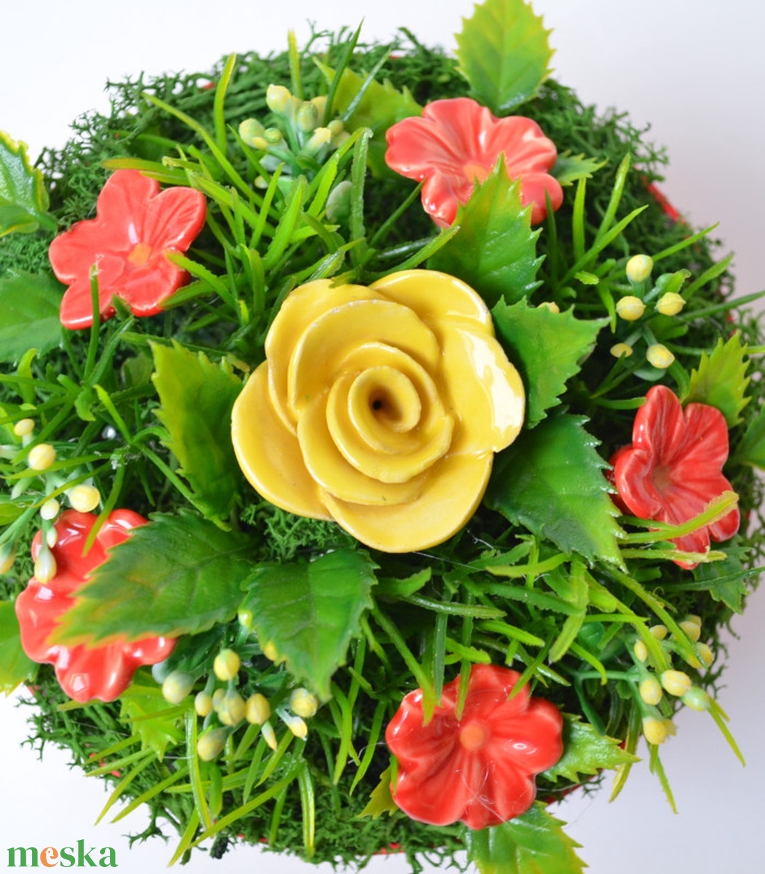 Rózsaboxok, kerámia virágcsokor, rózsa - otthon & életmód - virágdekoráció - virágok - virágbox - Meska.hu